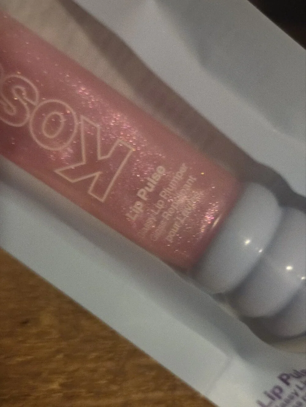 Kosas Lip Pulse Gloss in Aura FLARE NIB Pink Shimmer Lippy